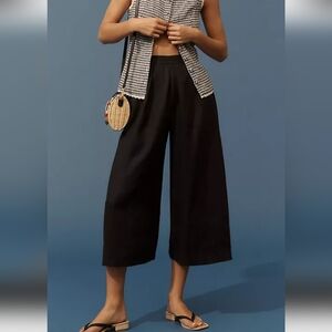 Anthropologie Linen Pleated Culotte